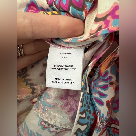 New DEREK LAM 10 CROSBY Paisley Mini Shirtdress In Coral Multi Size 2 - Picture 11 of 14